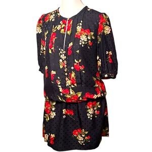 Juicy Couture Silk Strawberry Blouson Dress, Sz 4